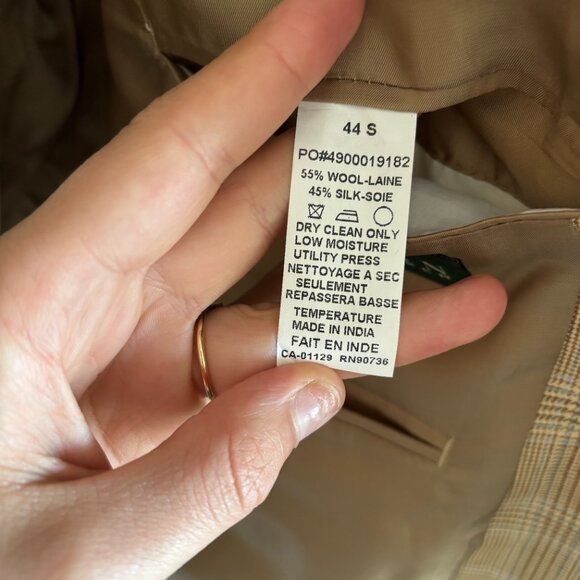 Lauren Ralph Lauren Golden Checkered Blazer Size 44S - Picture 12 of 12
